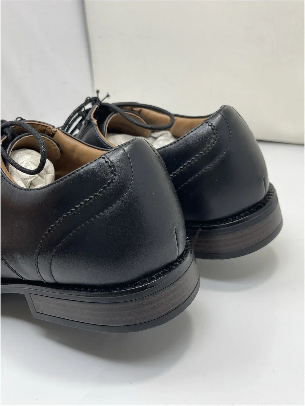 GEORGE Mens Dress Oxford Shoes Black Cap Toe Lace up Size 10.5 NWT